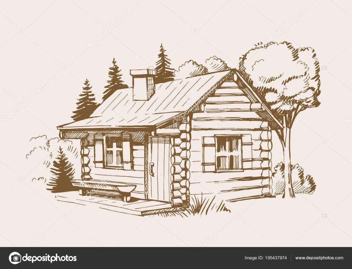 Интерьер русской избы в перспективе