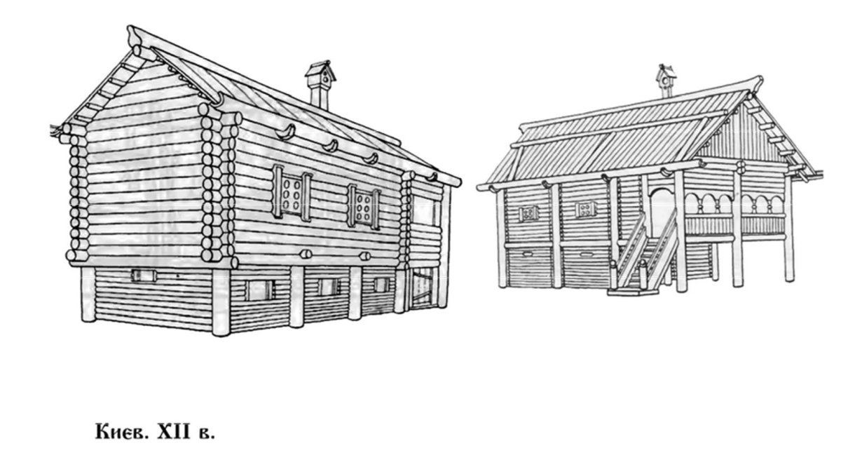 Изба внутри рисунок