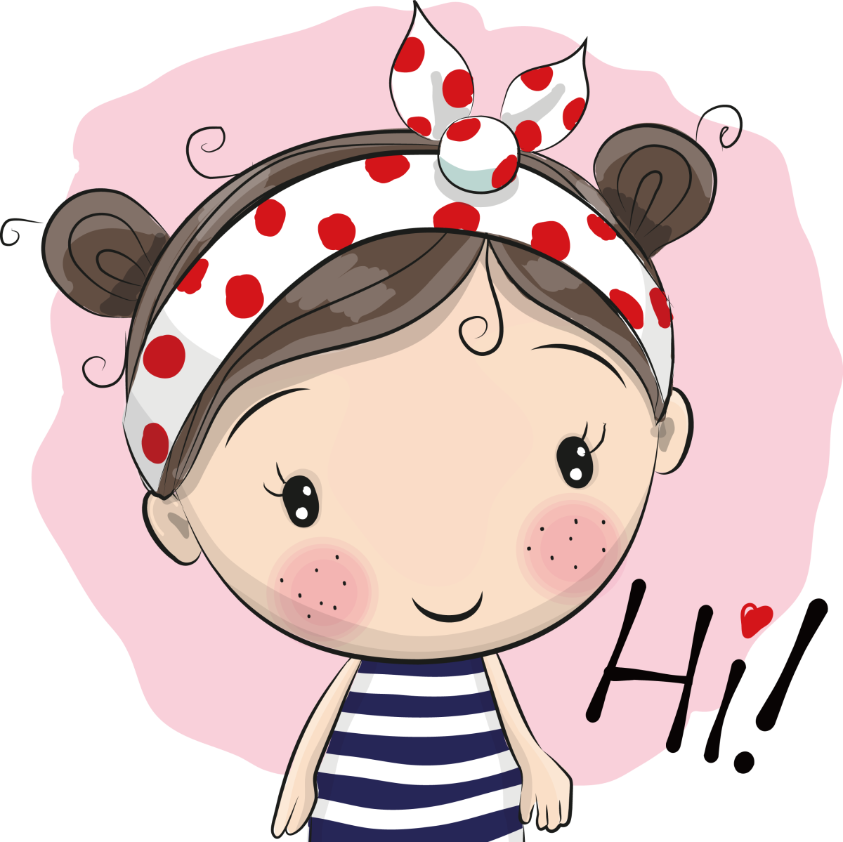 Мультяшные девочки с бантиками