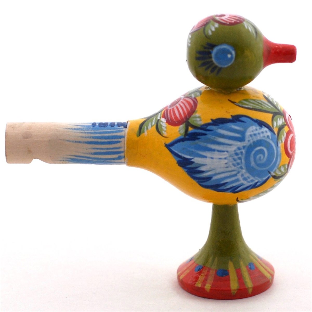 Городецкая свистулька птичка