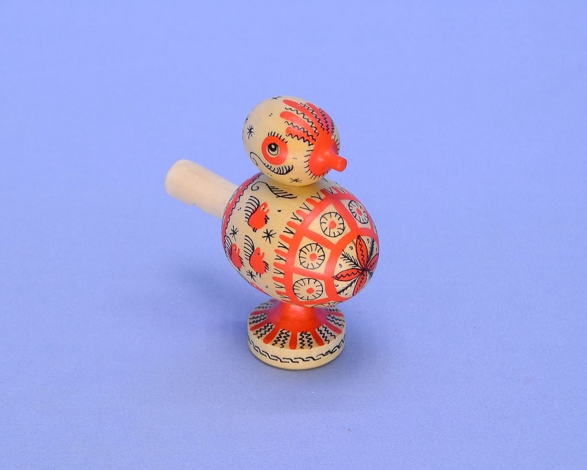 Мезенская роспись птичка свистулька