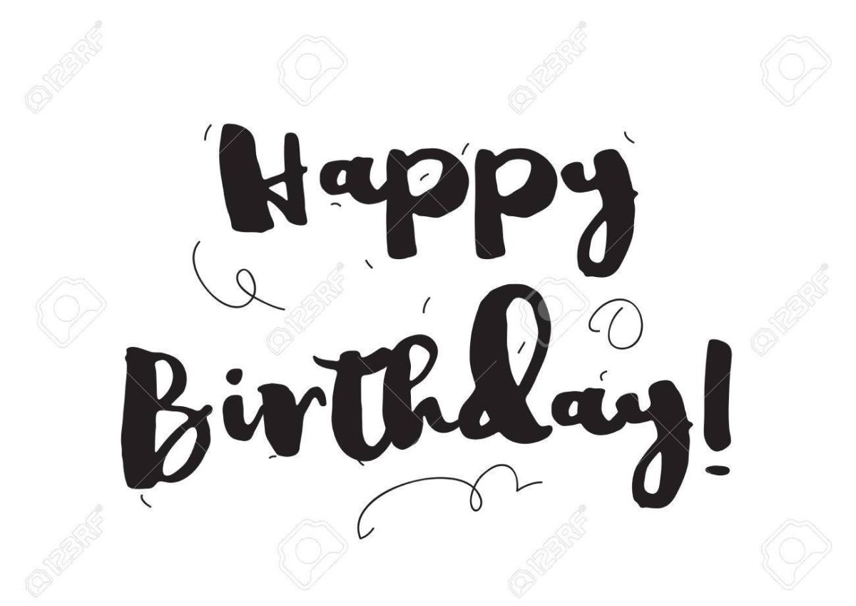 Надпись с днем рождения чб