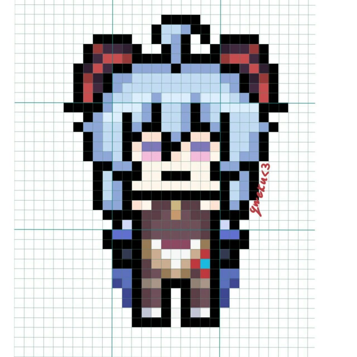 Пиксельные рисунки Геншин