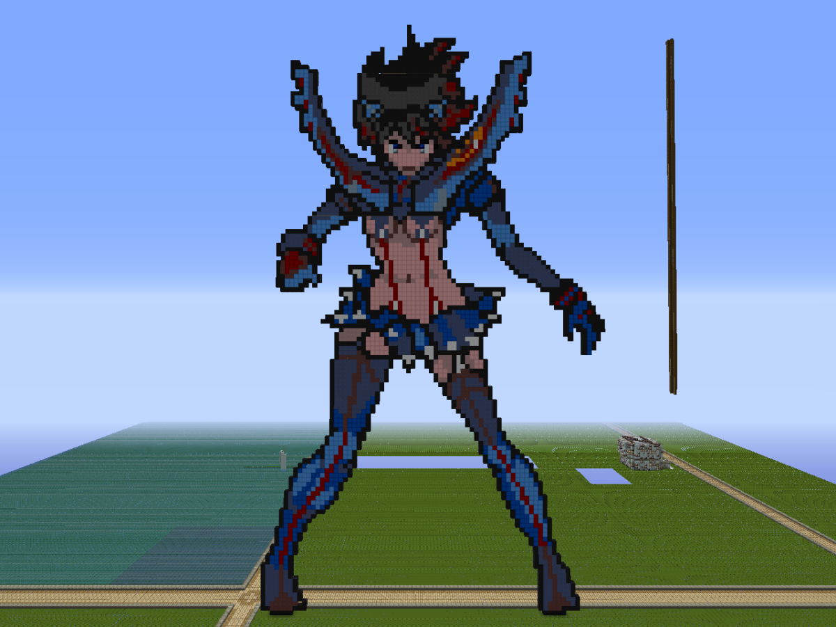 Японский пейзаж пиксель арт