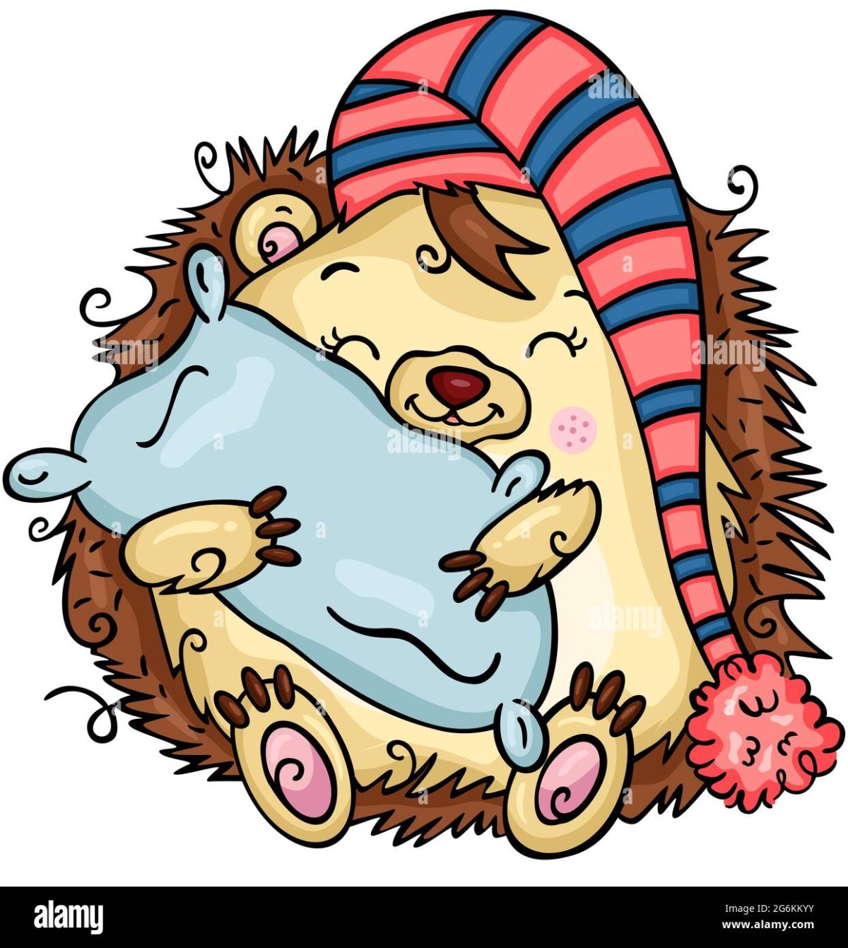 Ежик спит вектор