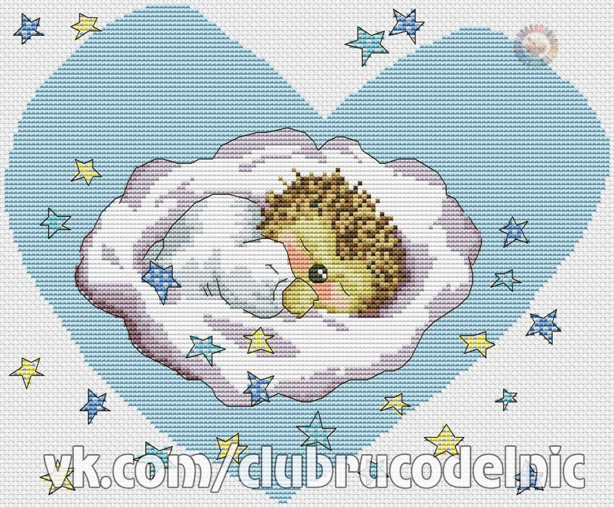 Ежик спит в кроватке