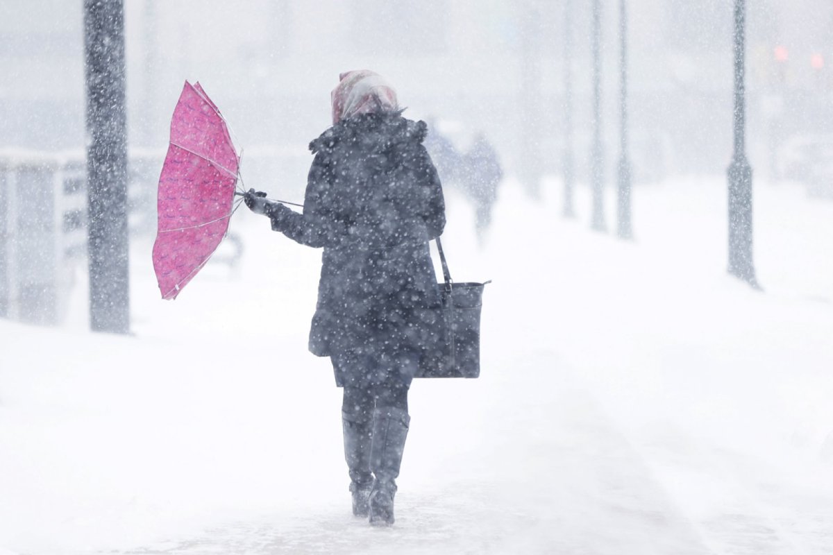 Сильный ветер со снегом