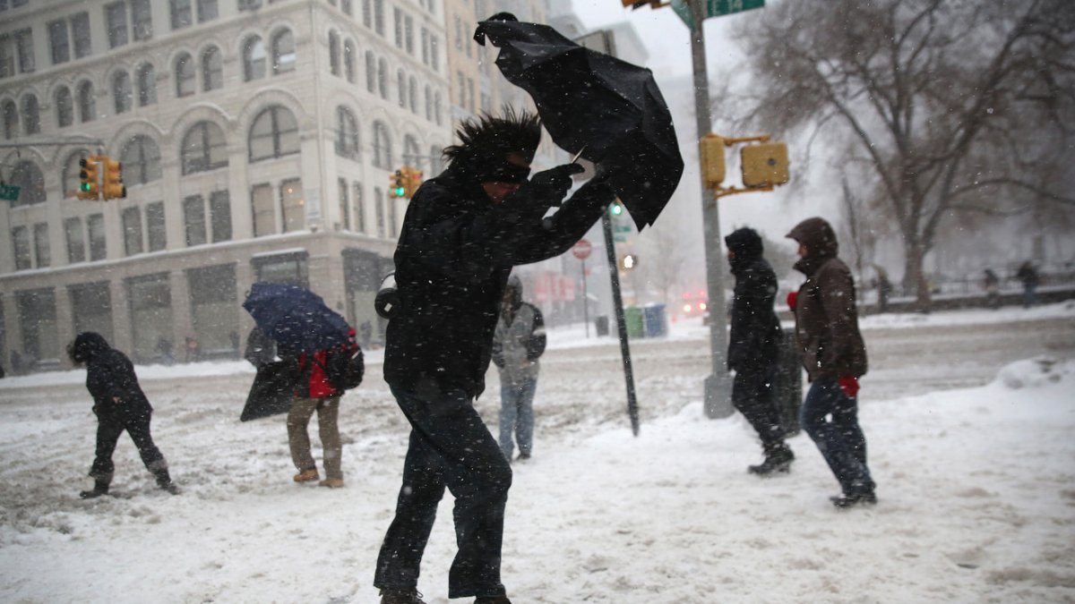 Сильный ветер со снегом