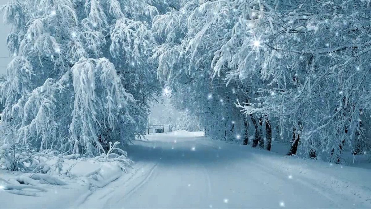 Январь снег