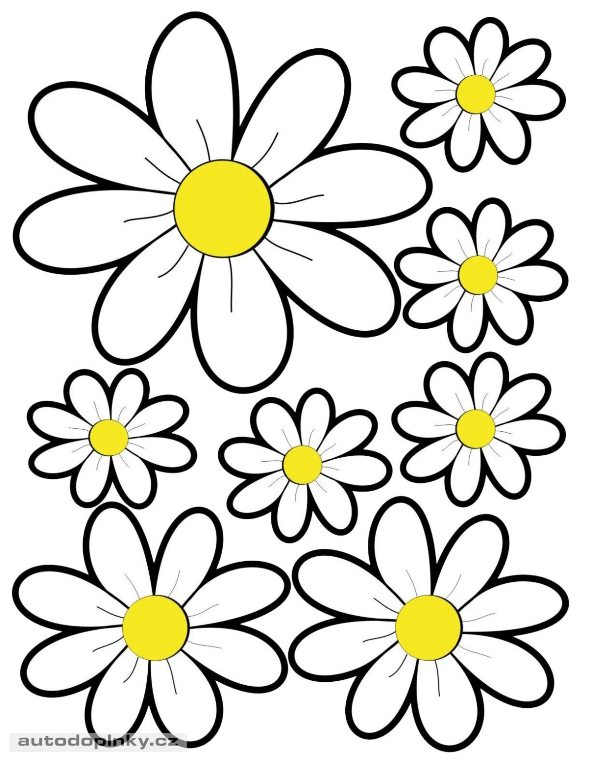 Ромашка раскраска