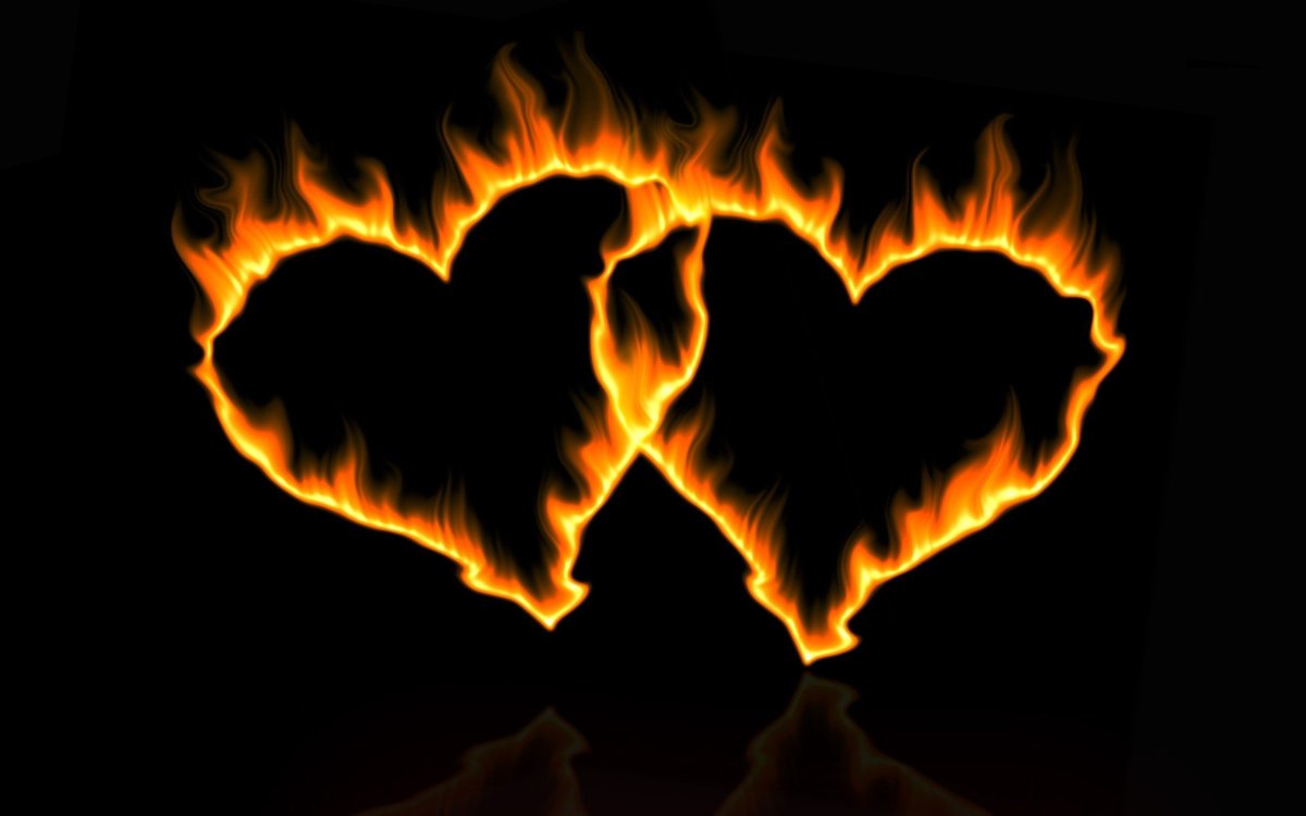Огонь в виде сердечка