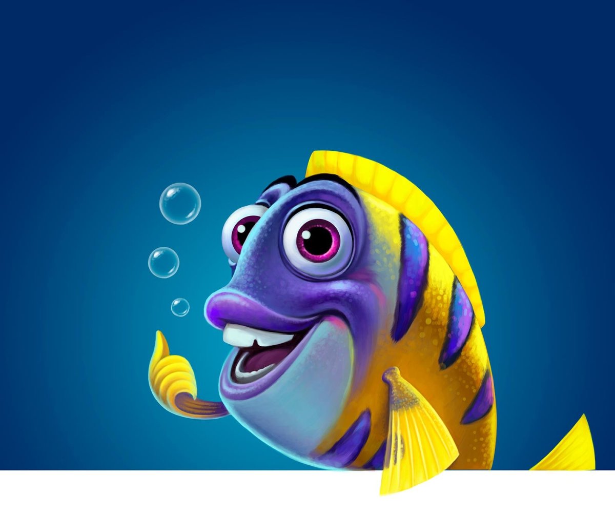 Прикольные мультяшные рыбки