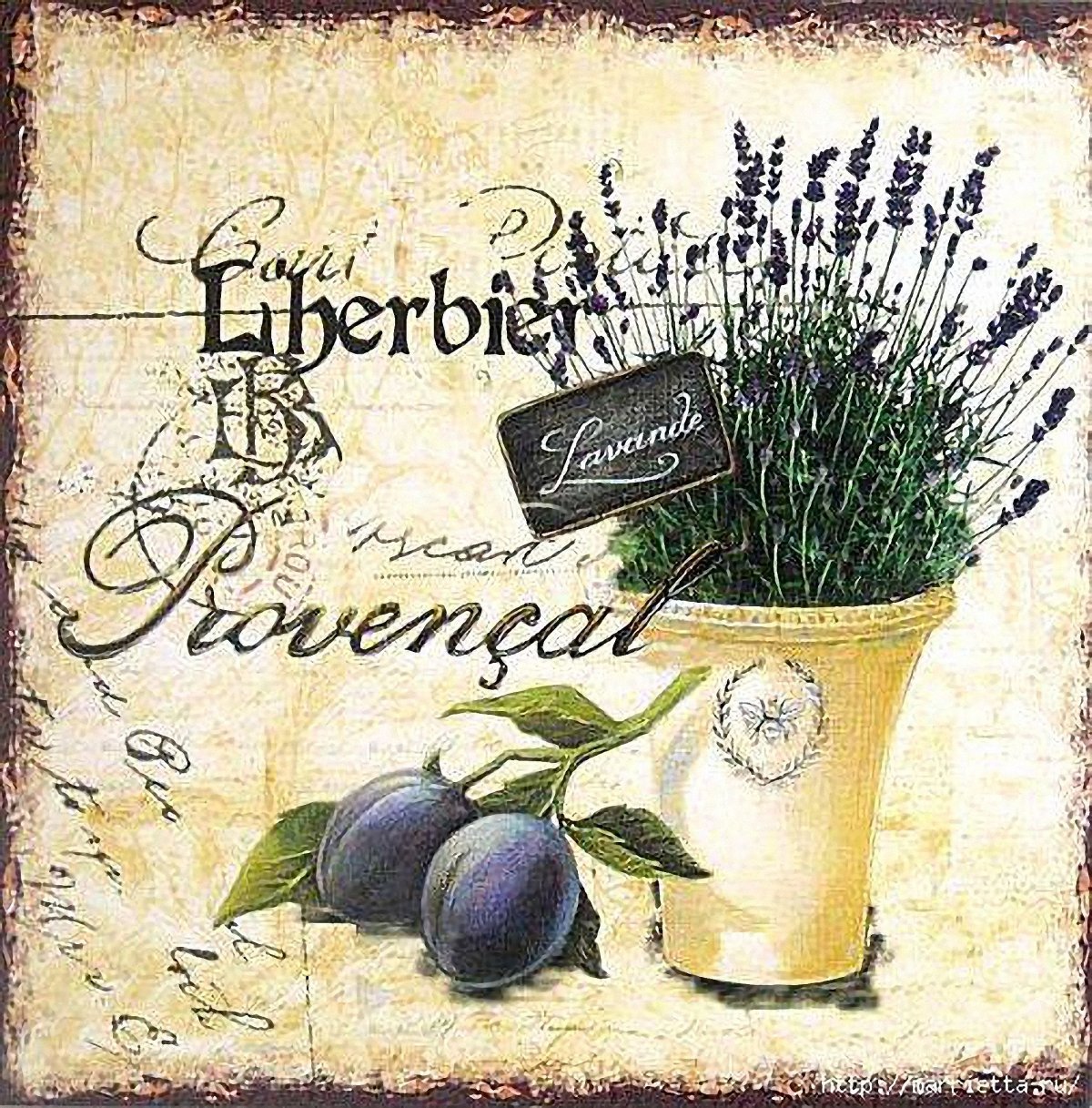 Надпись Лаванда в стиле Прованс