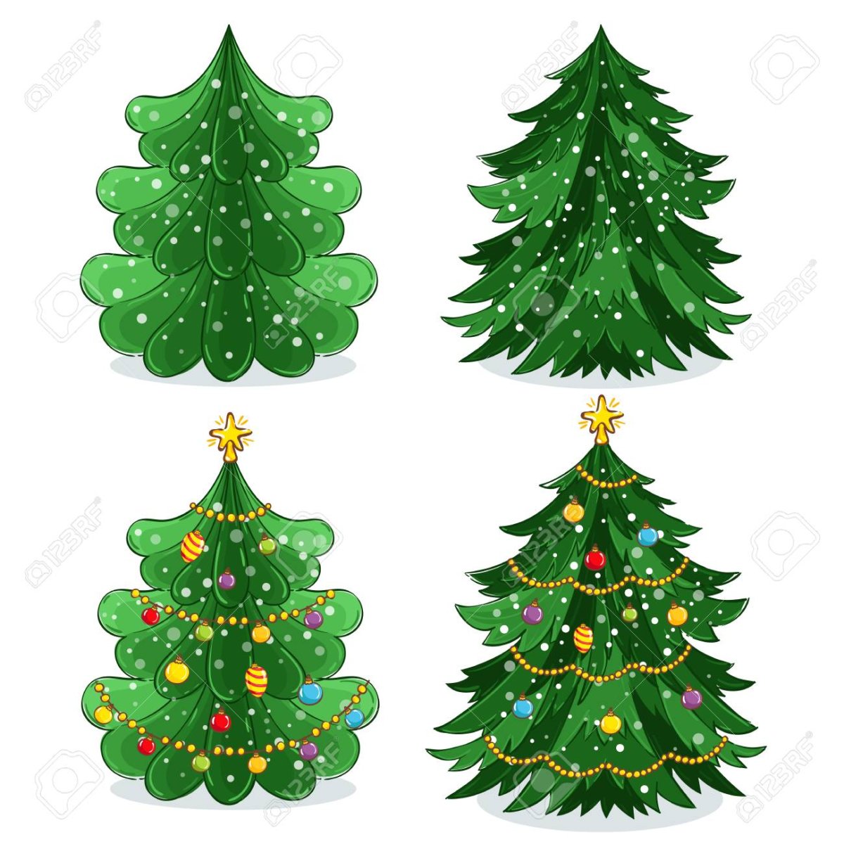 Елка в мультяшном стиле