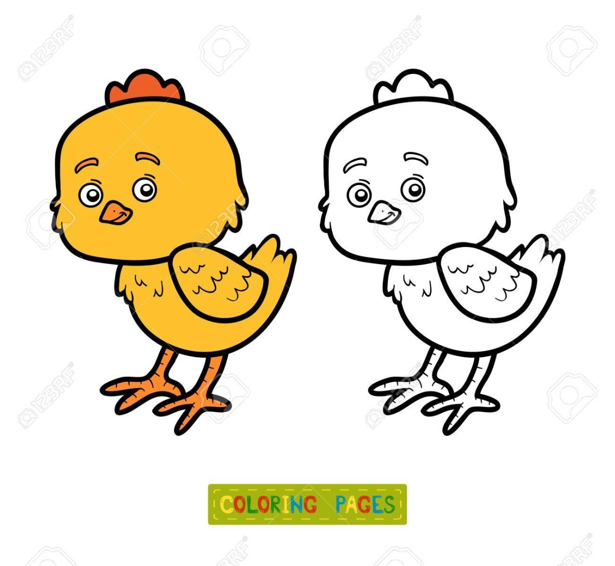 Утёнок раскраска для детей