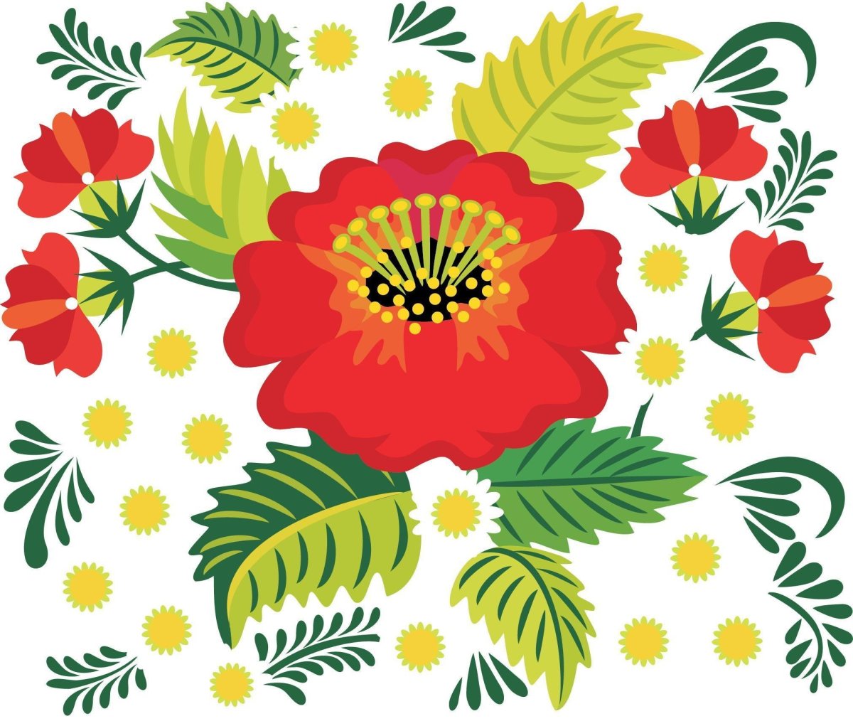 Русский орнамент цветы