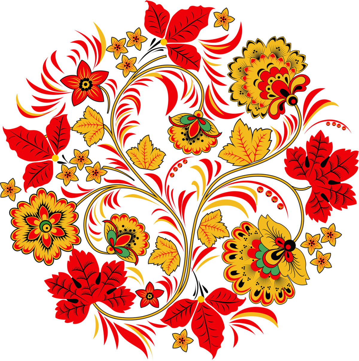 Русские народные росписи Хохломская