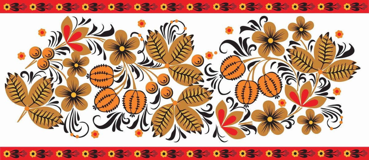 Элементы народная роспись Хохломская