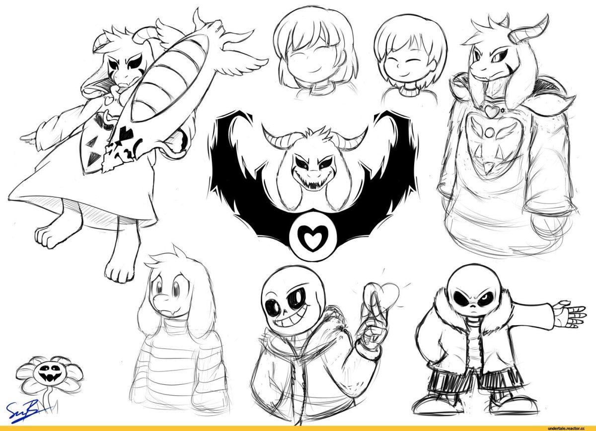Undertale раскраска персонажи