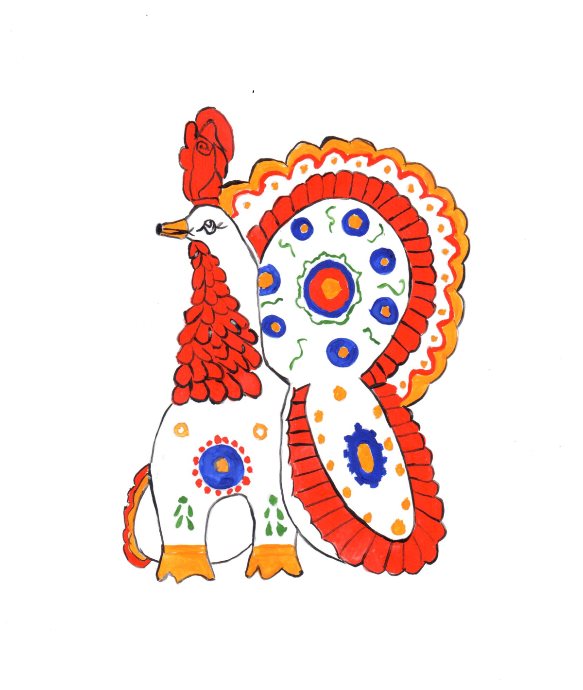 Дымковская игрушка "индюк"