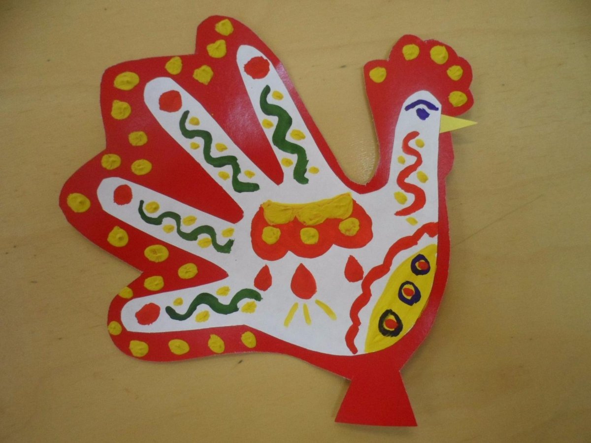 Аппликация Дымковский петушок