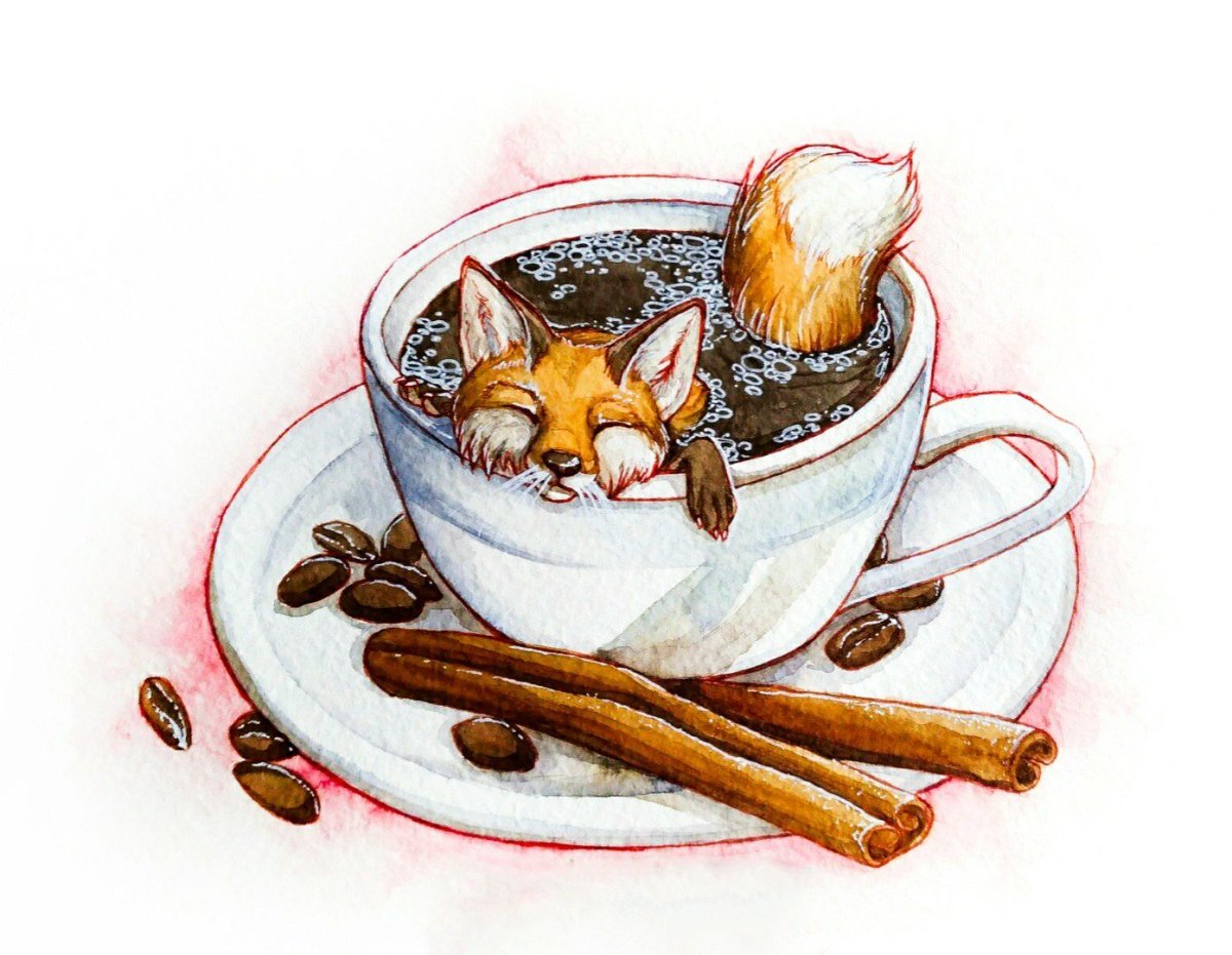 Лисичка с кофе