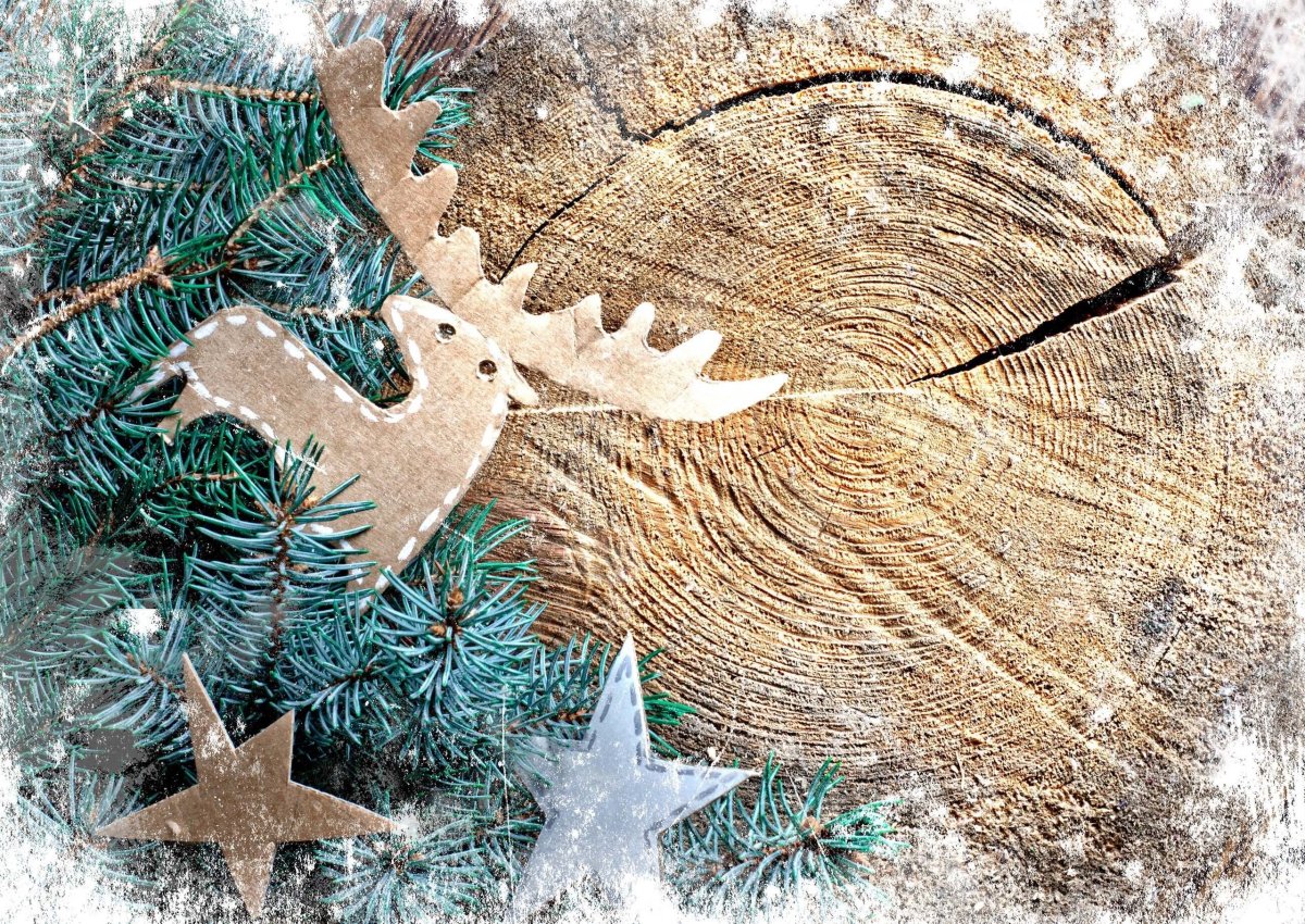 Новогодний деревянный фон