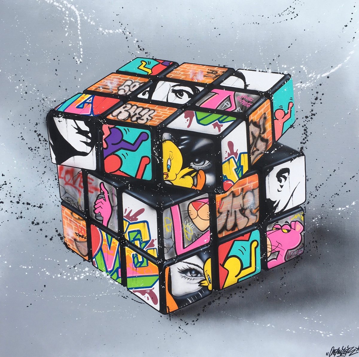 Поп арт кубик рубик