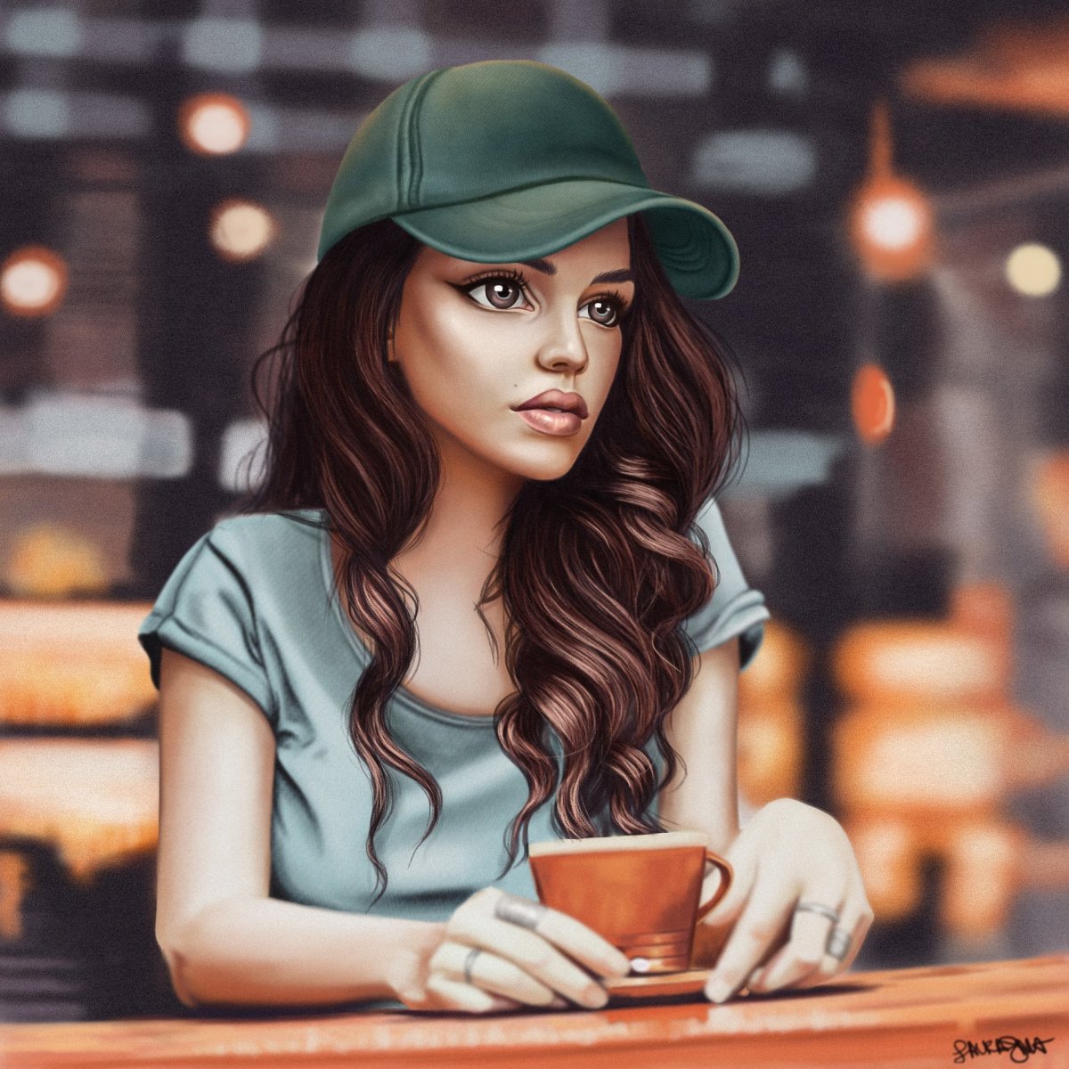 Девушка на качелях