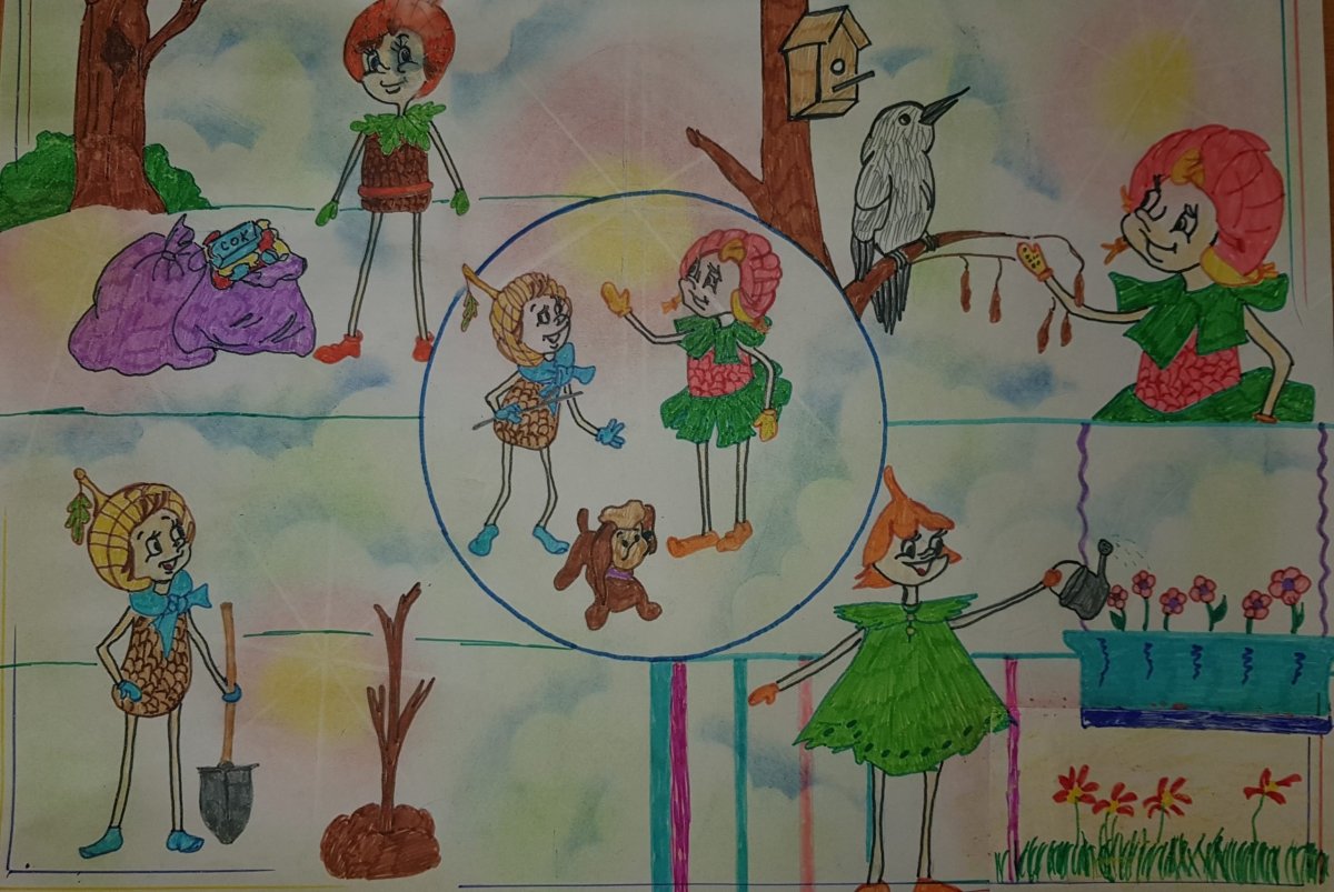 Герои Эколята раскраска