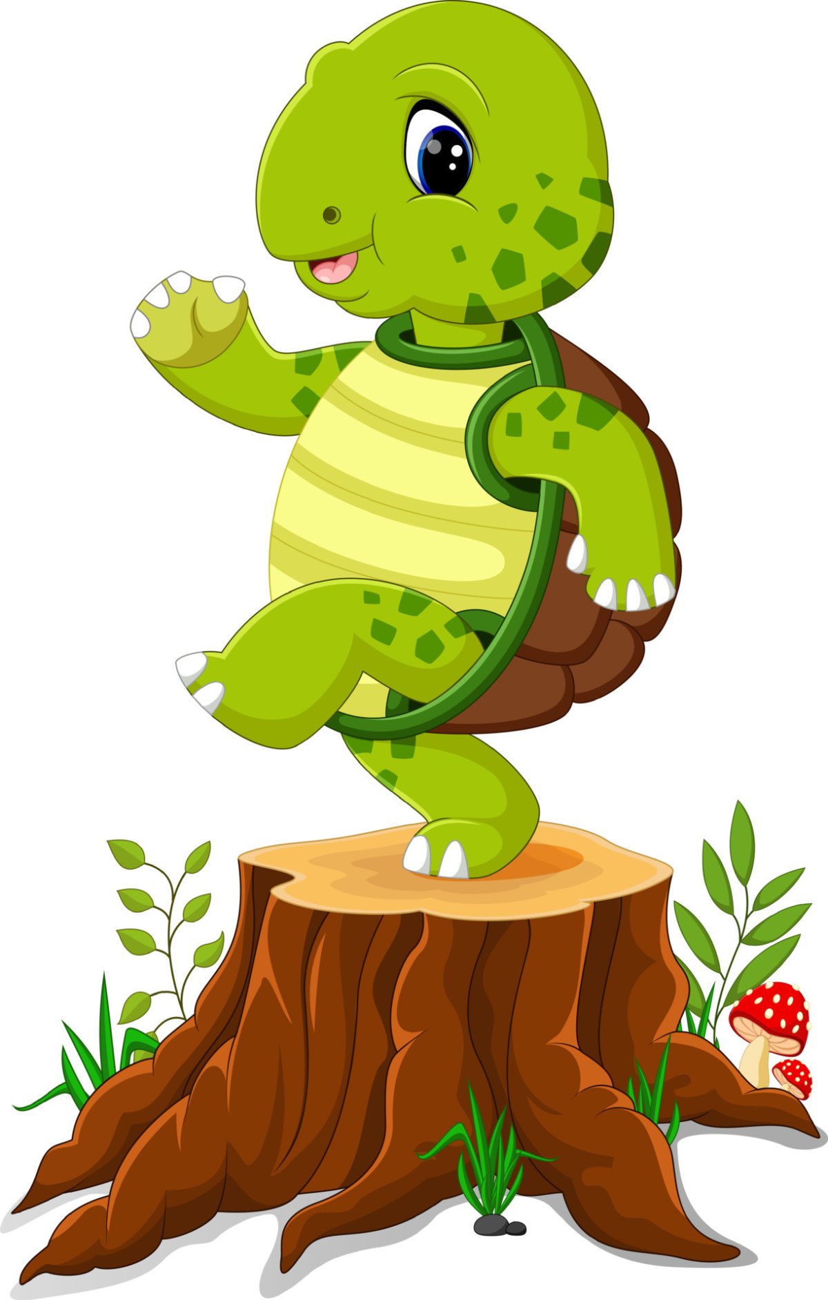 Мультяшная черепаха с панцирем