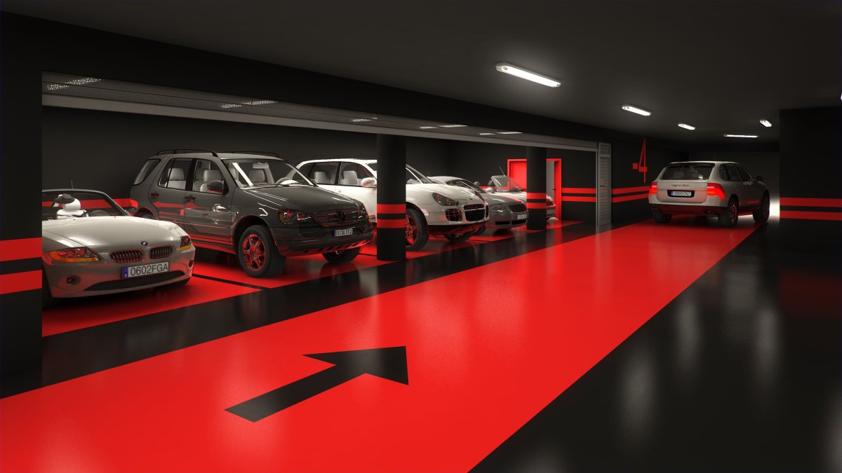 Красивый подземный паркинг