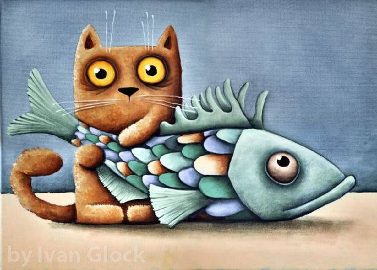 Рисованные коты Рыбов