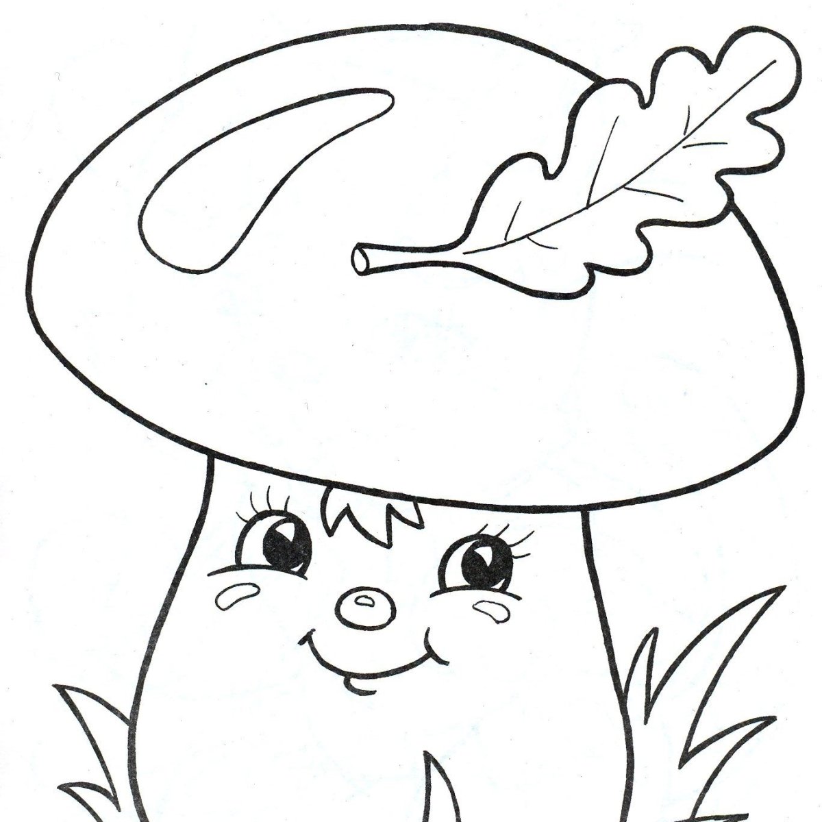 Грибы для рисования черно белые