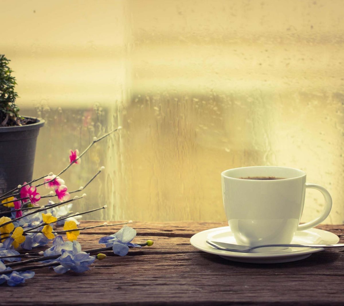 Осень дождь кофе