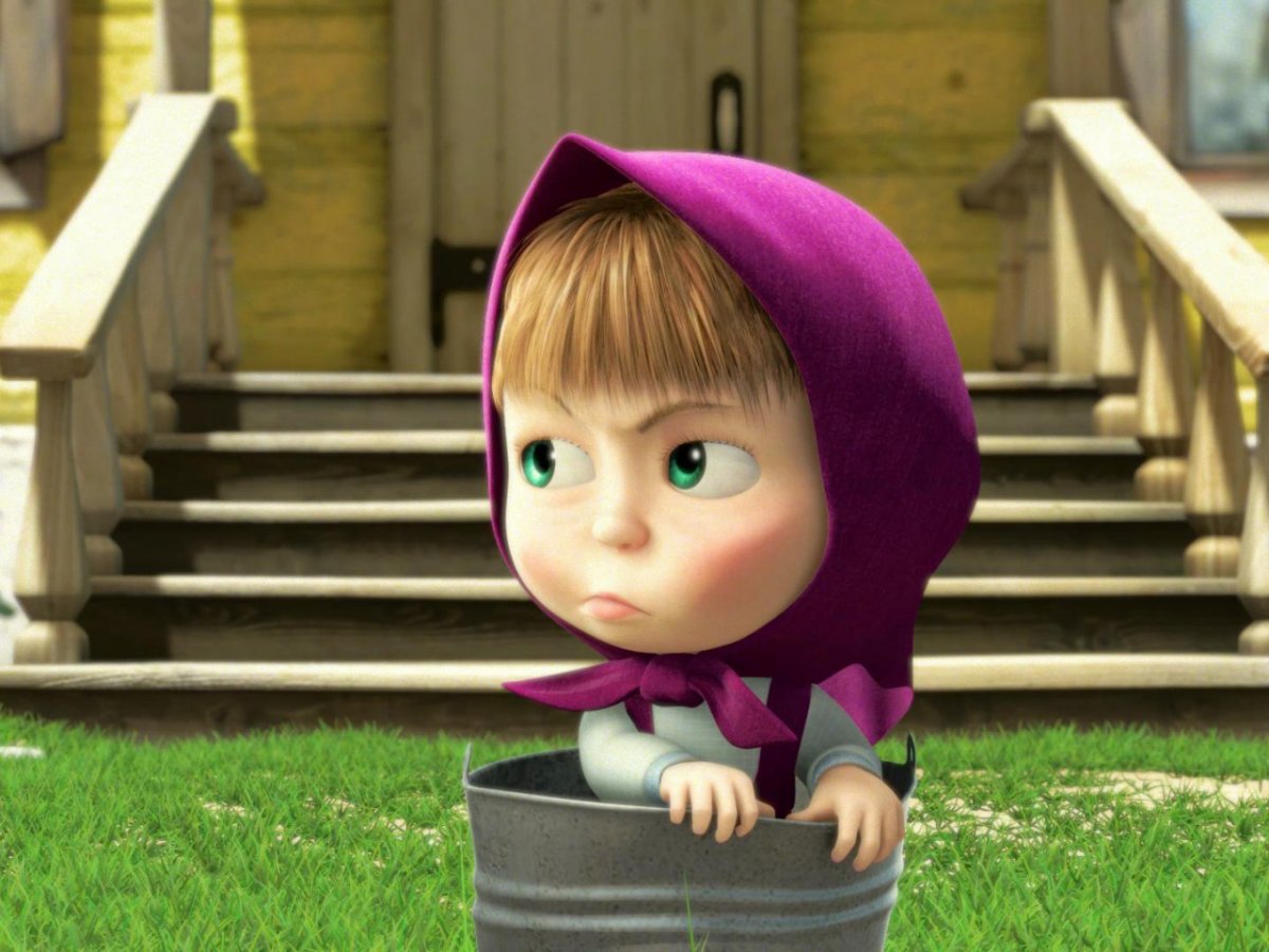 Маша и медведь вектор