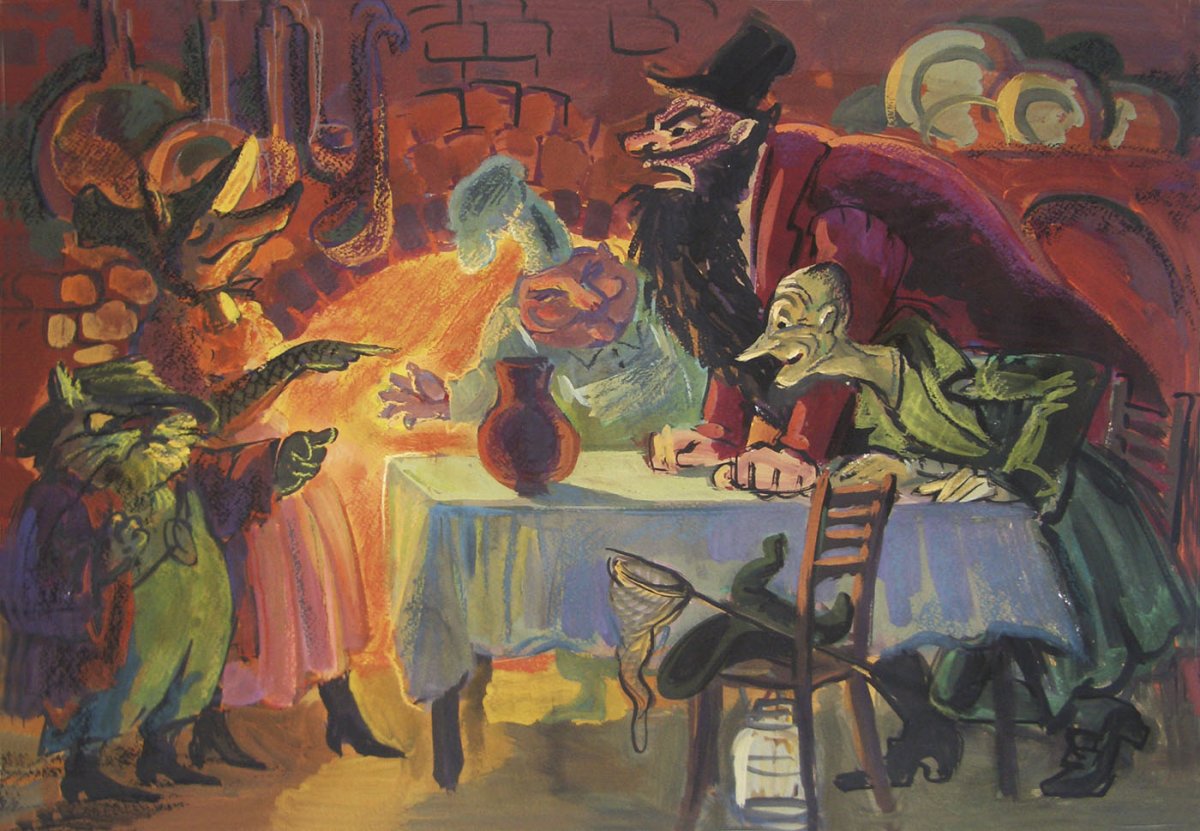 Харчевня 3 пескарей Буратино иллюстрации