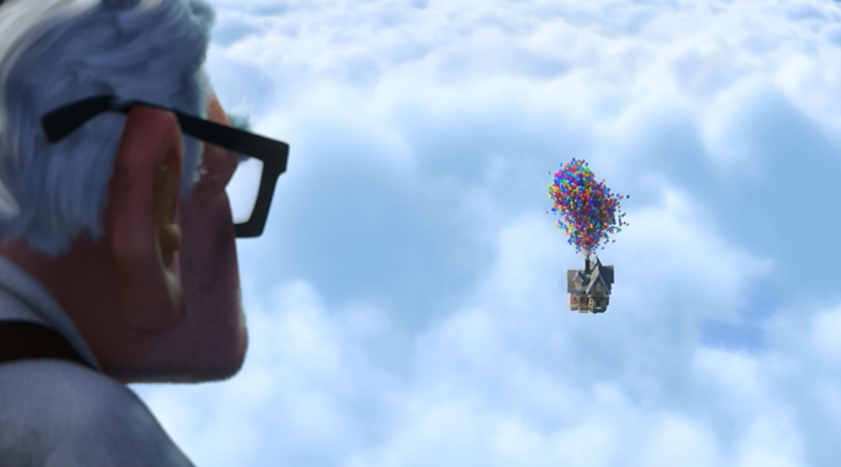 Дирижабль из мультика вверх