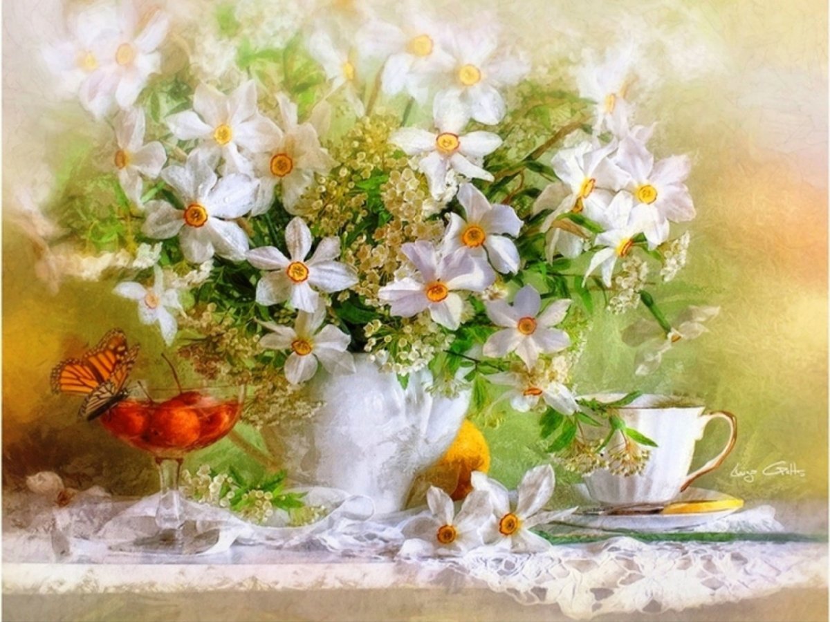 Летний кот арт