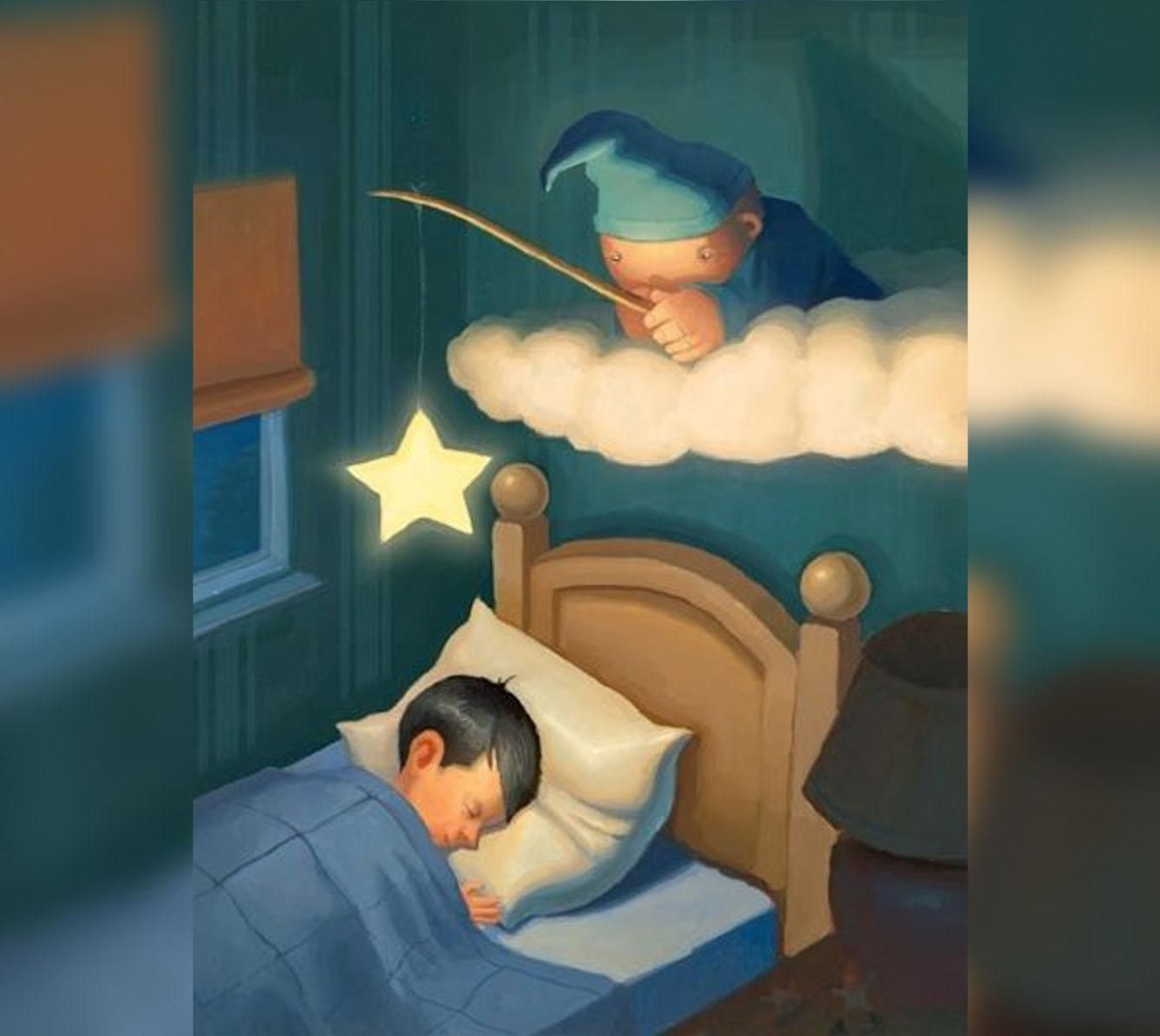 Ежик спит в кроватке