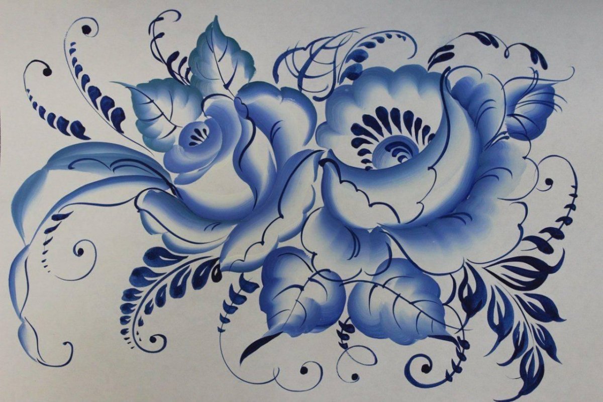 Гжель роспись роспись