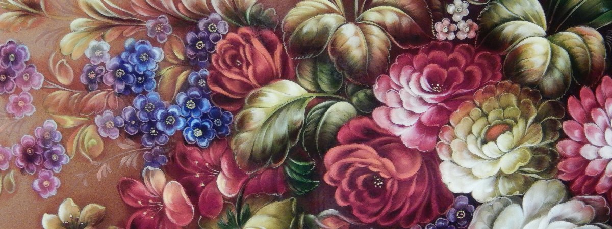 Расписной Жостовский поднос эскиз