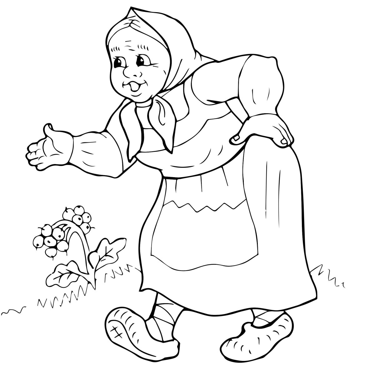 Старуха раскраска для детей
