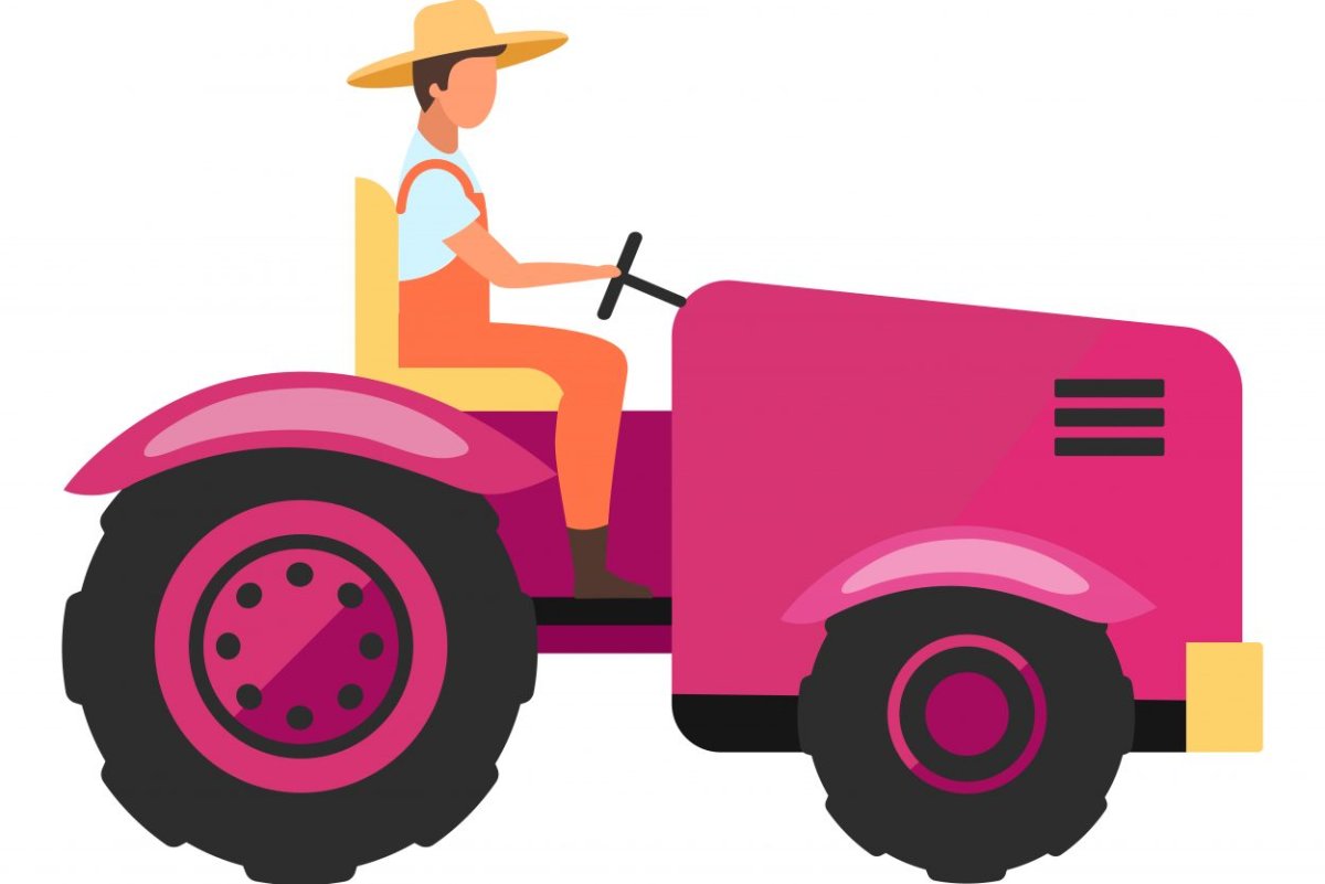 Девушка на тракторе