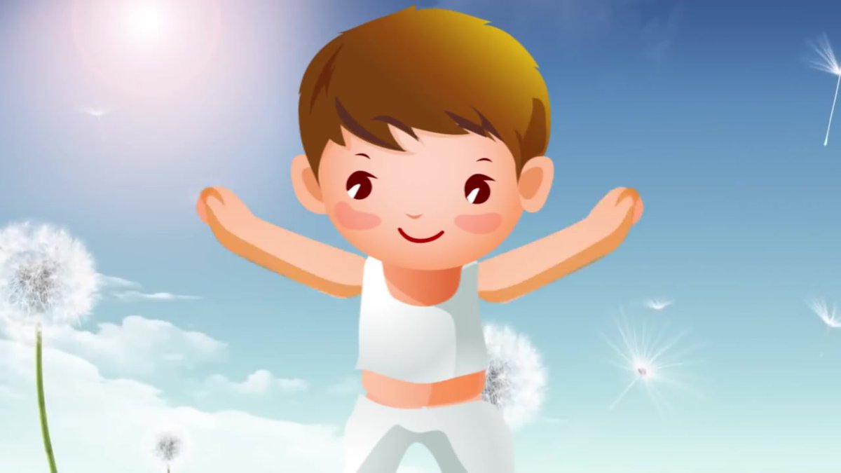 Дети на зарядке в детском саду иллюстрация