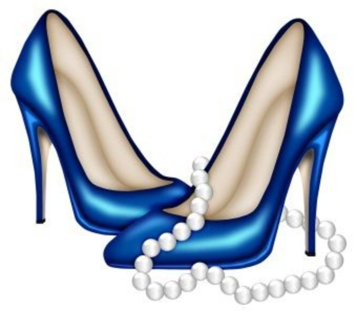 Нарисованная туфелька синяя