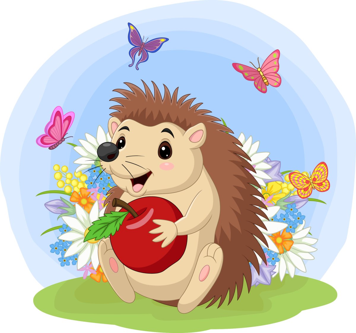 Ёжик мультяшный праздничный