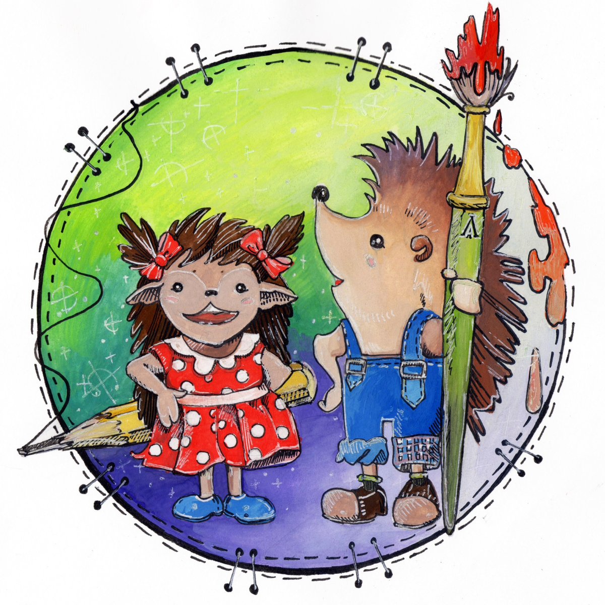 Ёжик для рисования детям