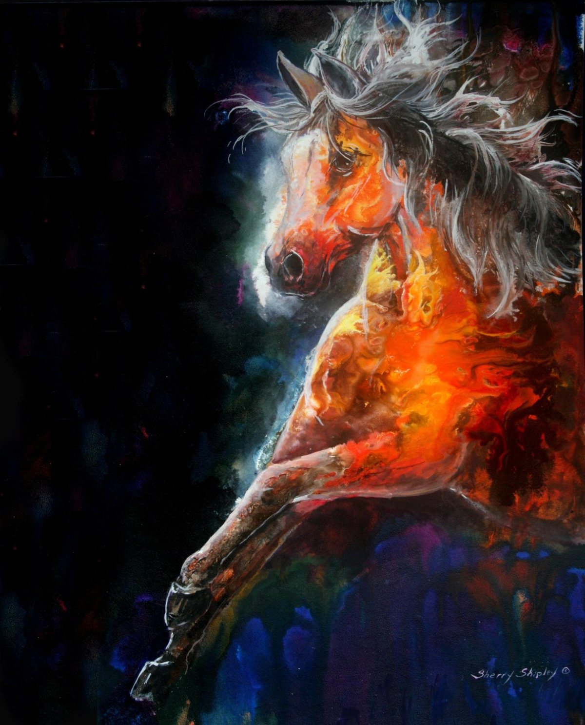 Лошадь в огне