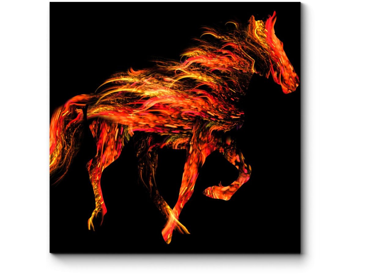Модульная картина Огненный конь